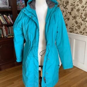 Women LL Bean Winter Jacket Teal Green US Size S